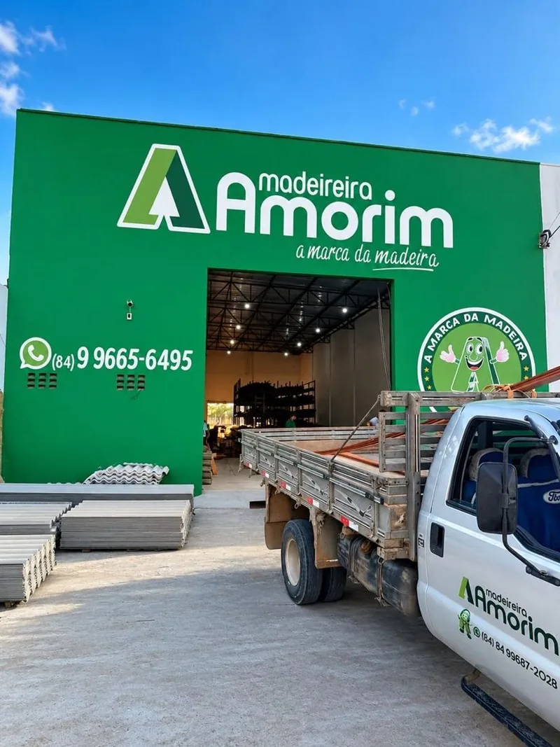 Fachada da loja Madeireira Amorim em Apodi